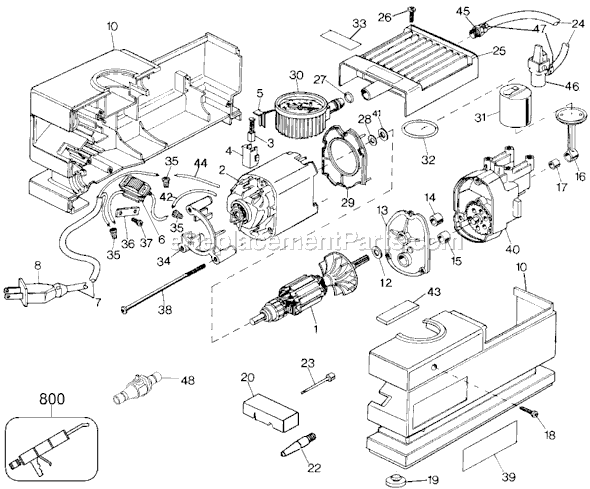 Page A Diagram and Parts List for 9528 Type 1 Black and Decker Compressor